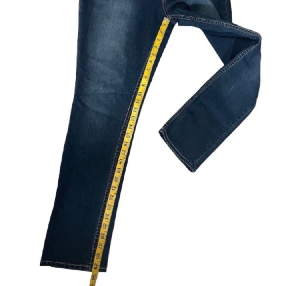 Jordache Blue Skinny Jeans, Mid-Rise, Rhinestones, Embroidered, Pockets - Picture 9 of 10